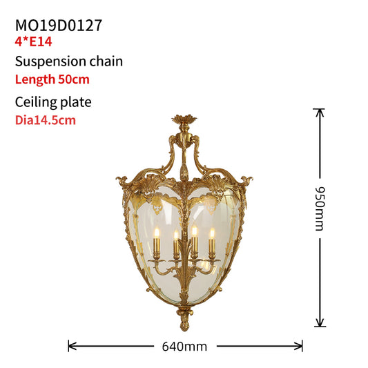 Jewellery Top Pomme de Pin Royale Brass Pendant Light - French Baroque Brass Pendant Lighting