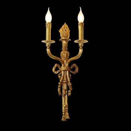2 Lights Brass Antique Wall Lamp