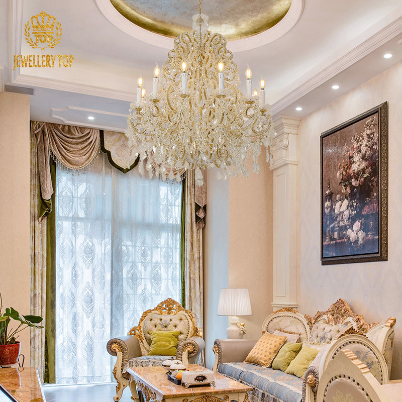 Gorgeous Rococo Brass Chandelier