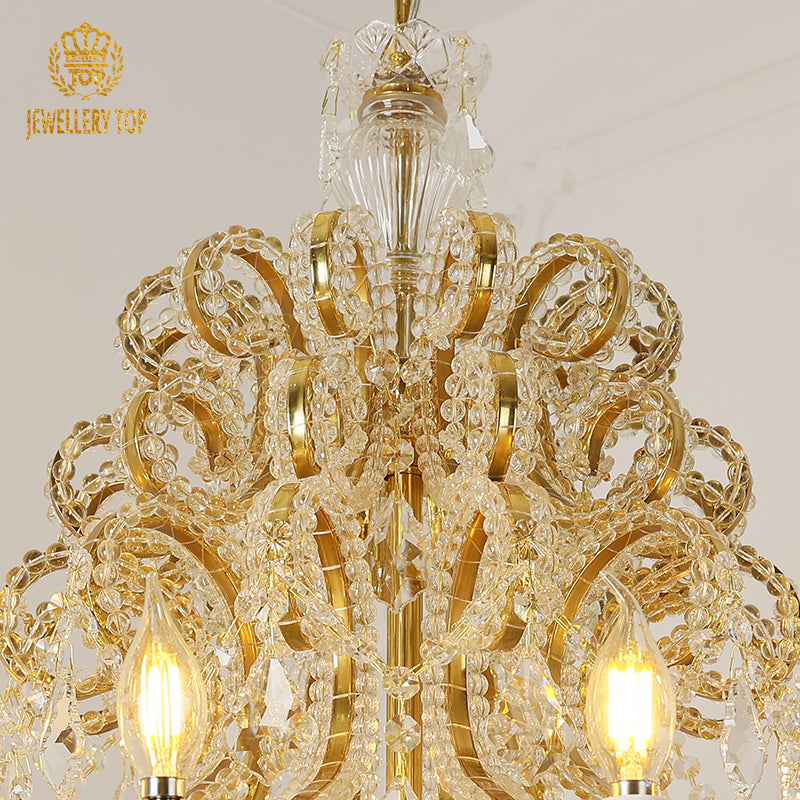 Gorgeous Rococo Brass Chandelier