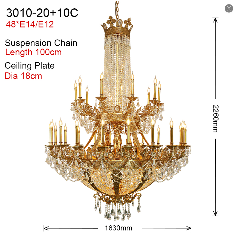 Galeries des Glaces Royale Brass Chandelier