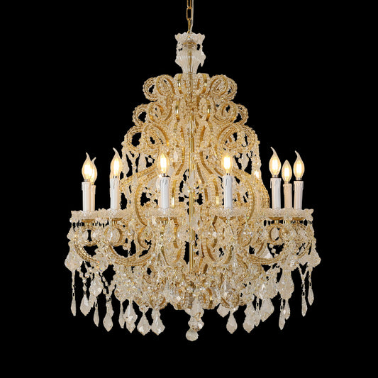 Gorgeous Rococo Brass Chandelier