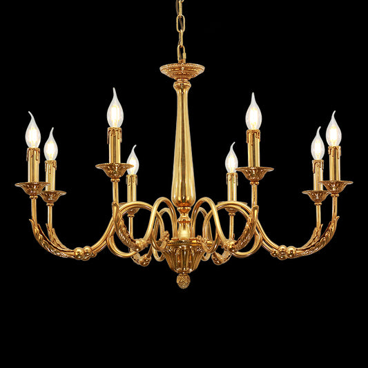 Simple Brass Gold Chandelier