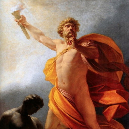 Prometheus's Torch: A Symbol of Wisdom and Civilization in Antique Brass Victorian Wall Lamp