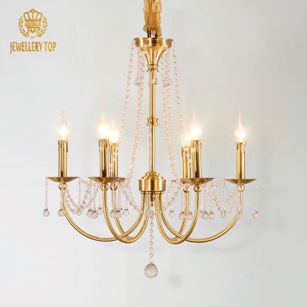 JEWELLERY TOP brand's simple decorative chandelier showcasing elegant curves and crystal bead accents.