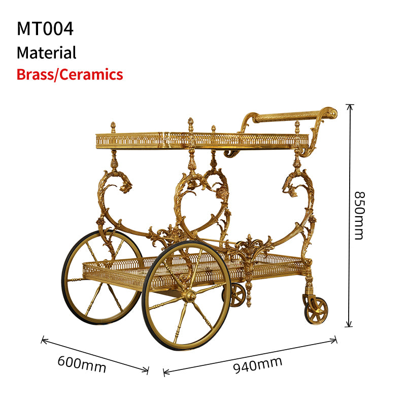 The Dionysus French Rococo Brass Bar Cart