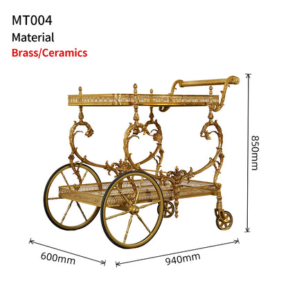 The Dionysus French Rococo Brass Bar Cart