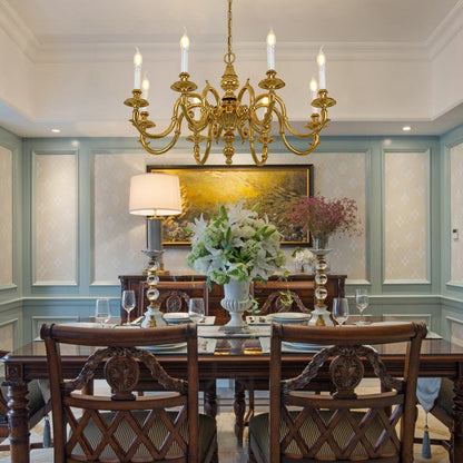 JEWELLERY TOP brand's antique bronze chandelier showcasing a detailed Pegasus sculpture and candle-style lights.