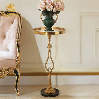 The Chrysomallos Neoclassical Brass Side Table 26.8"