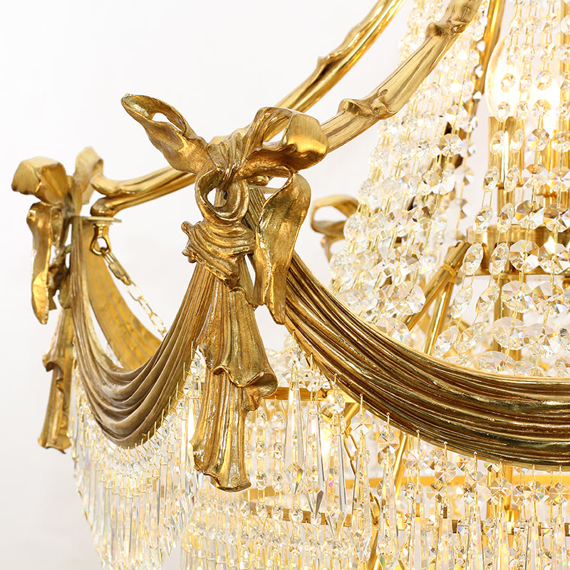 Macro close-up of the finely sculpted golden acanthus leaves and the detailed Psyche figure.
