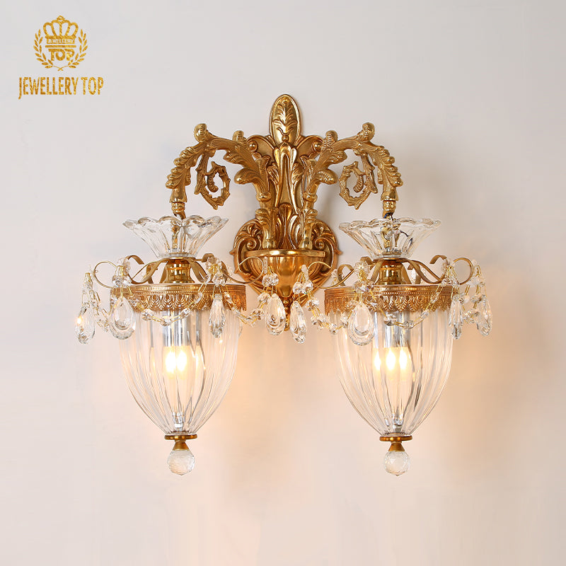 Brass&Glass Victorian Wall Lamp