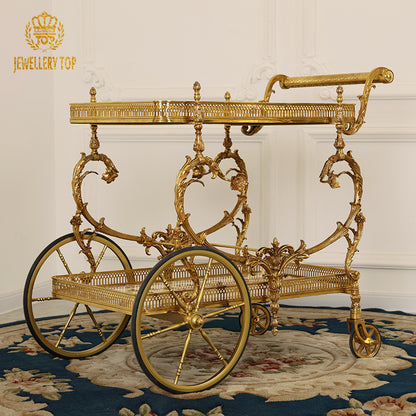The Dionysus French Rococo Brass Bar Cart