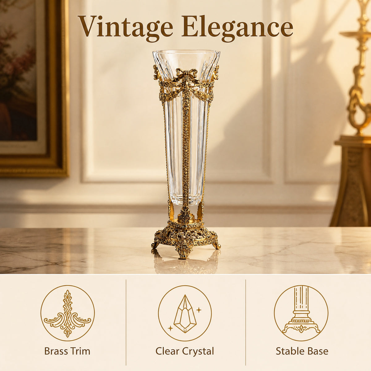 The Aglaea French Rococo Crystal Vase
