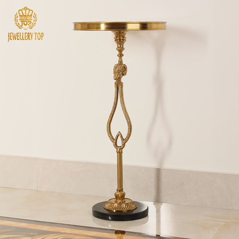 The Chrysomallos Neoclassical Brass Side Table 26.8"