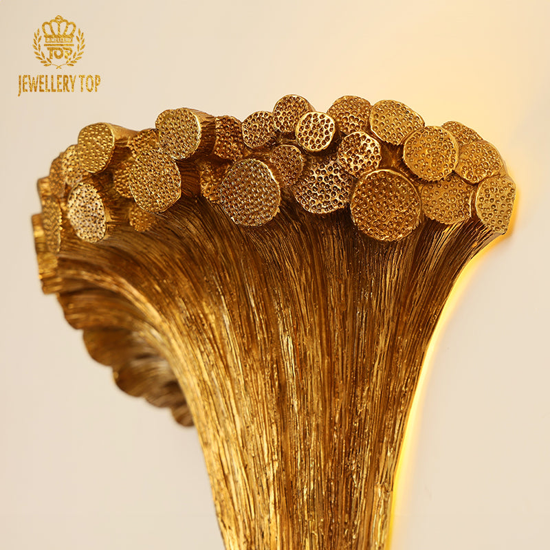 Extreme close-up macro detail of the sconce's perforated beaded border and intricate metal craftsmanship.