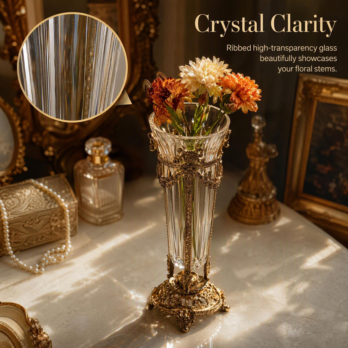 The Aglaea French Rococo Crystal Vase