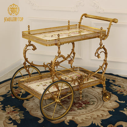 The Dionysus French Rococo Brass Bar Cart
