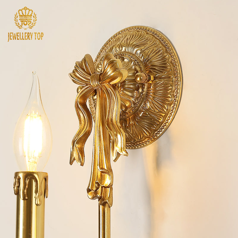 The living room wall light showcasing its elegant profile and soft illumination in a home setting.