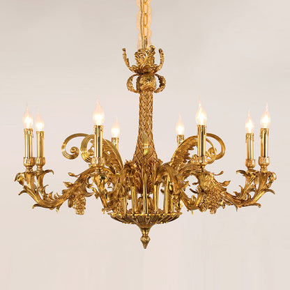 Louis XVI Laurel Grove Solid Brass Chandelier