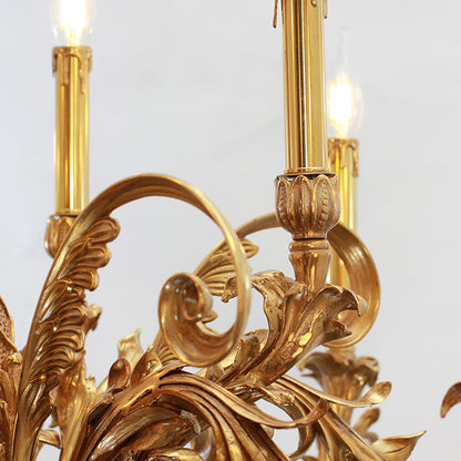 Louis XVI Laurel Grove Solid Brass Chandelier