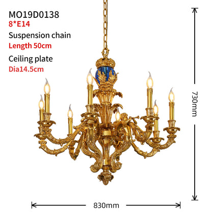 Cupid’s Serenade French Brass Chandelier