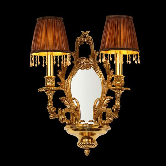 Mirror Brass Wall Lamp With Shade