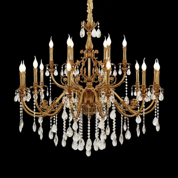 Detailed perspective highlighting the symmetrical design and hanging crystal bead strands.