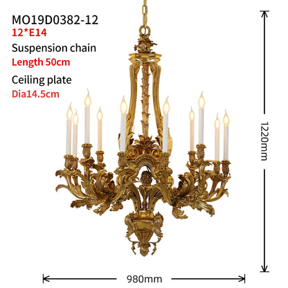 Versailles Royale Bougie Brass Chandelier