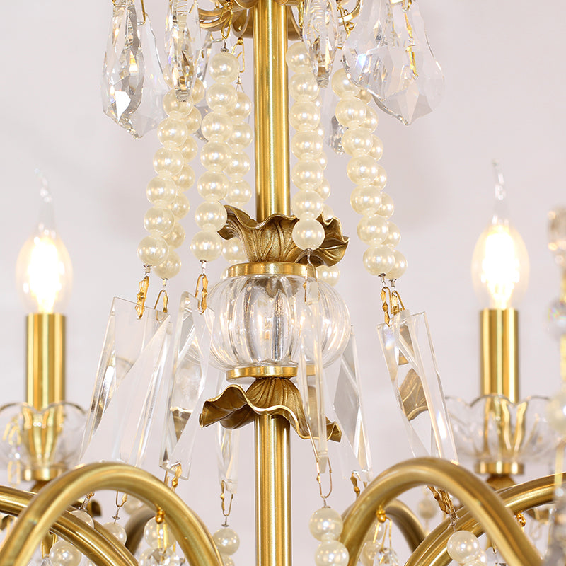 Baroque Opulence Solid Brass & Crystal Chandelier