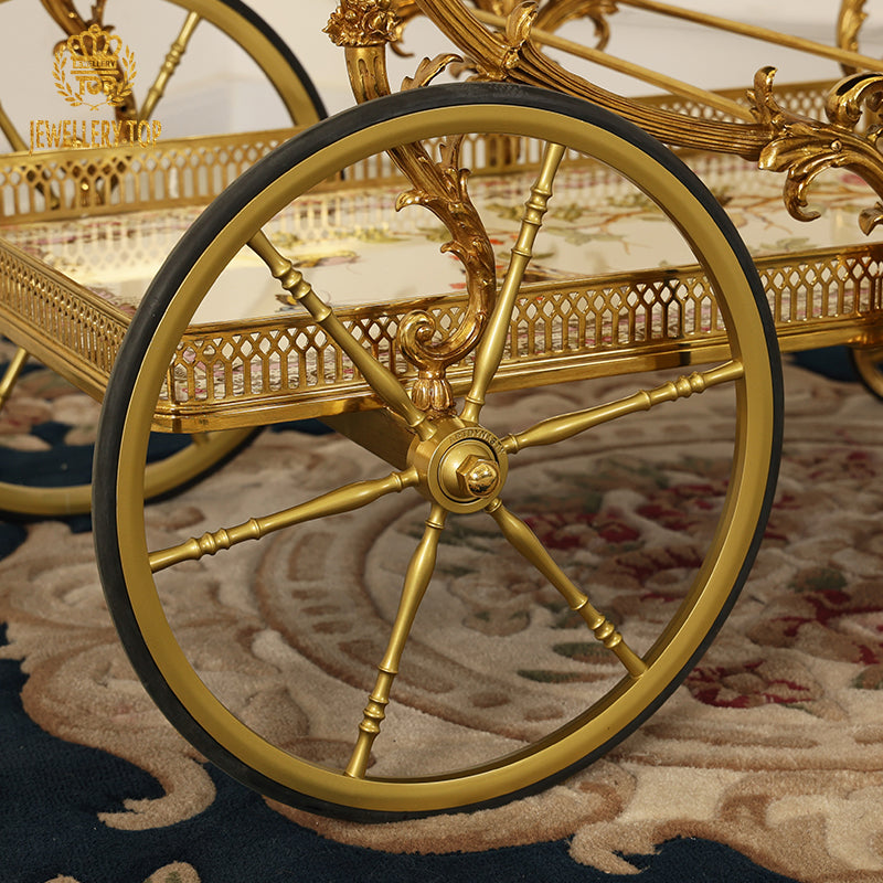 The Dionysus French Rococo Brass Bar Cart