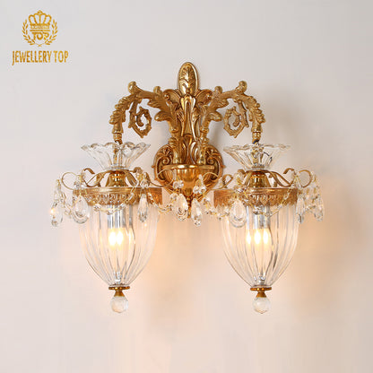 crystal decorative brass wall lamp