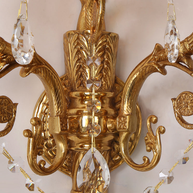 The fabric lampshade wall light in a classic interior setting, providing soft, ambient illumination.