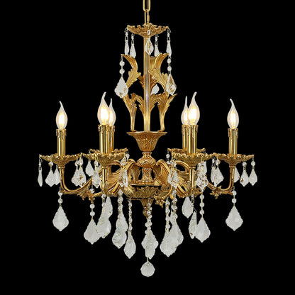 JEWELLERY TOP brand's classical luxury chandelier showcasing intricate swan sculptures and cascading K9 crystal prisms.