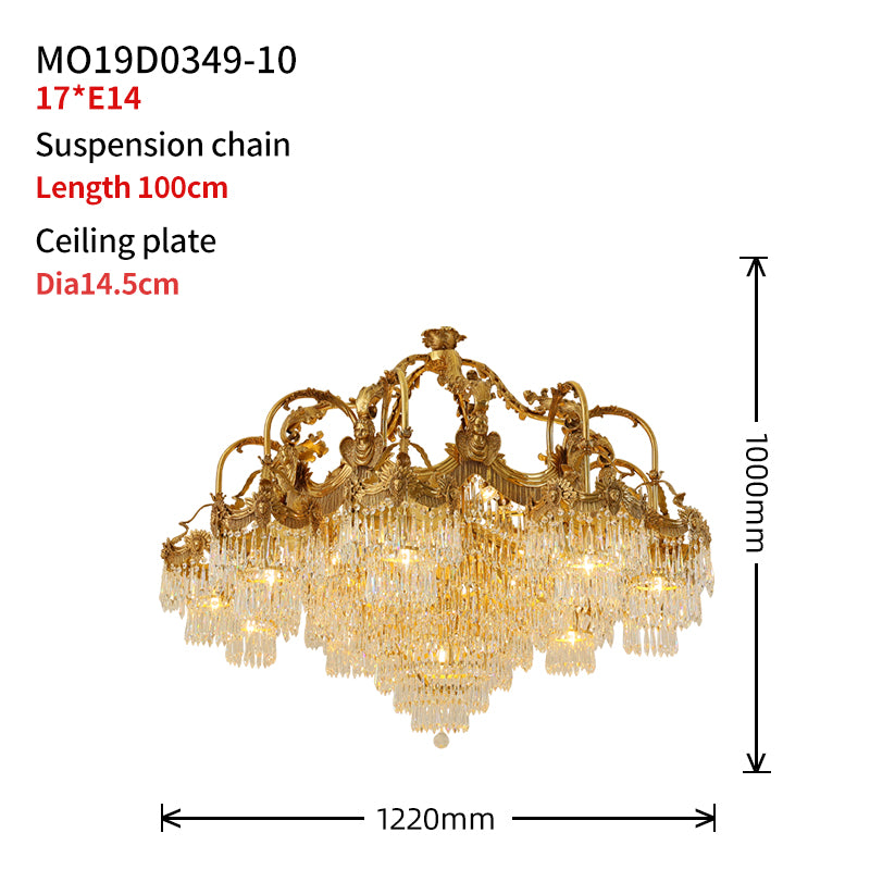 The Three Graces Lumière Brass Chandelier