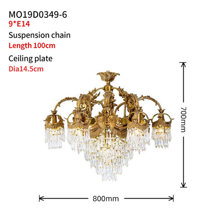 The Three Graces Lumière Brass Chandelier