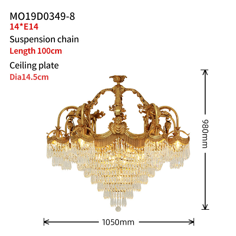 The Three Graces Lumière Brass Chandelier