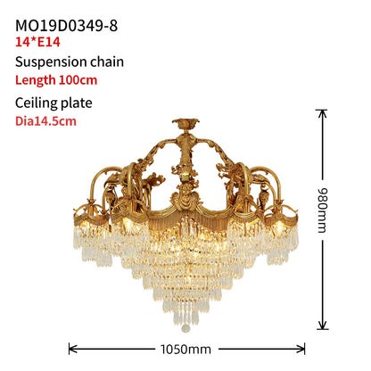 The Three Graces Lumière Brass Chandelier