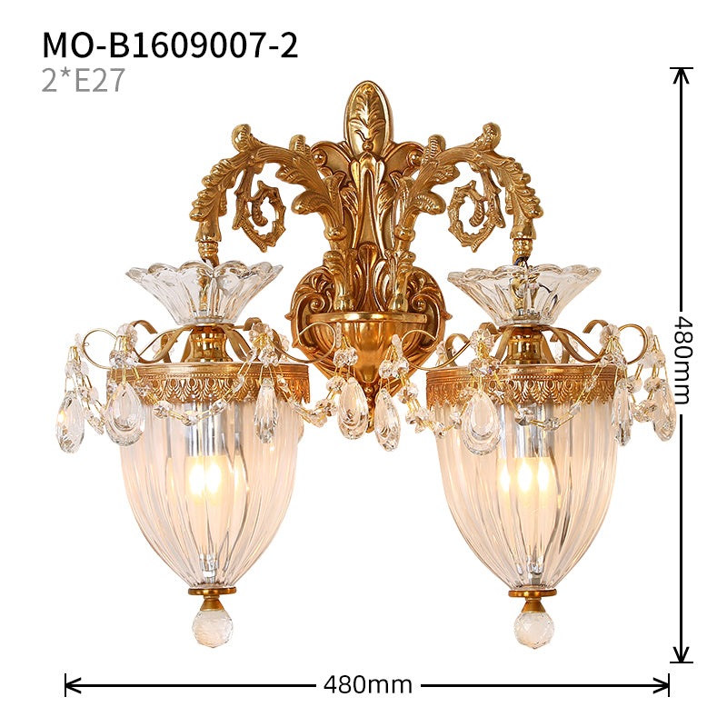 Brass&Glass Victorian Wall Lamp