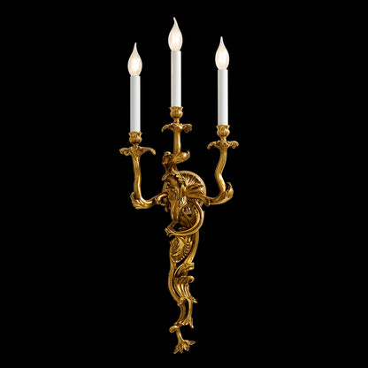 The Chloris Rococo Three-Light Wall Sconce 33"H