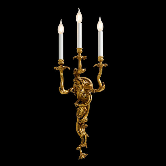 The Chloris Rococo Three-Light Wall Sconce 33"H