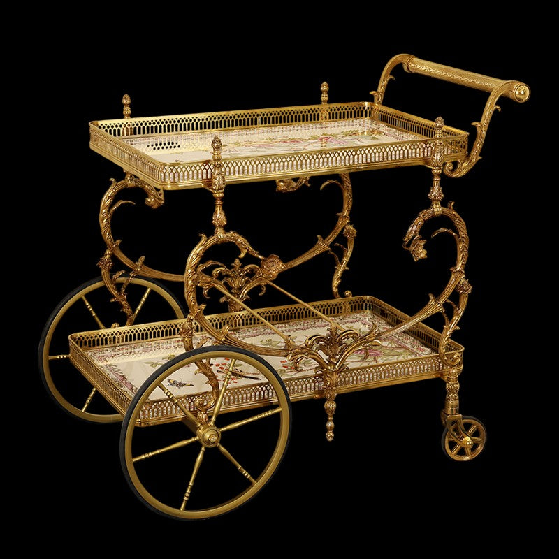 The Dionysus French Rococo Brass Bar Cart