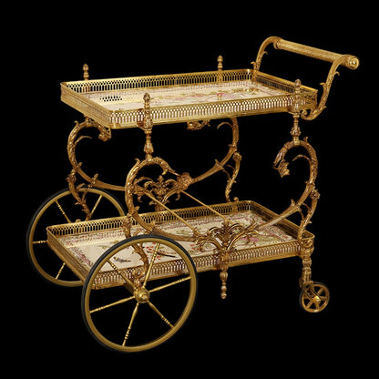 The Dionysus French Rococo Brass Bar Cart