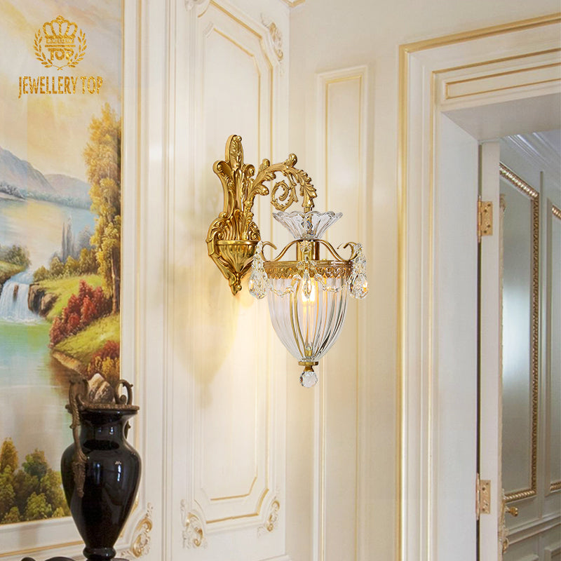 Regency Crystal & Brass Wall Lamp