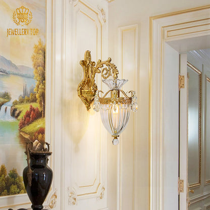 Regency Crystal & Brass Wall Lamp