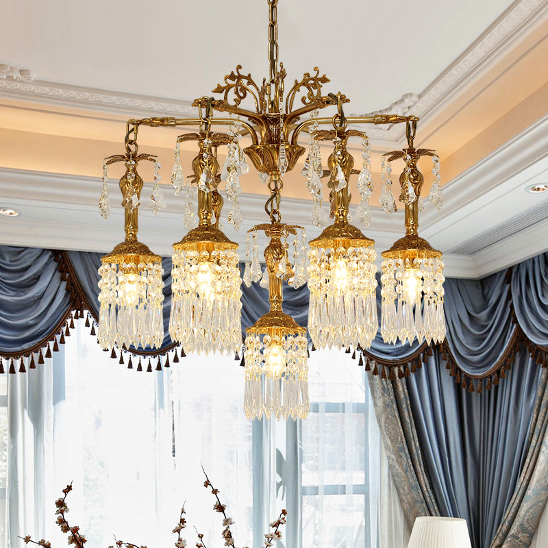 JEWELLERY TOP brand's art decorative chandelier showcasing twisting tree branch arms and cascading crystal strands.