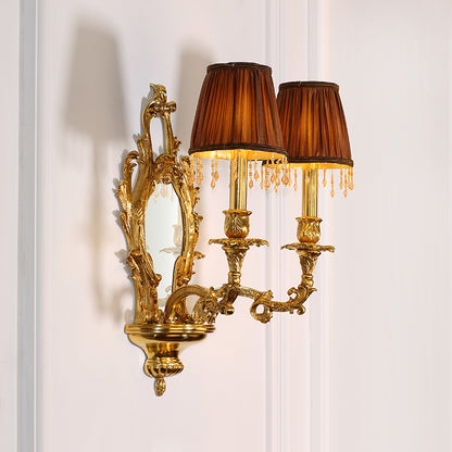 Mirror Brass Wall Lamp With Shade