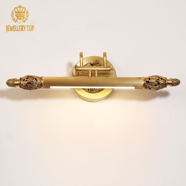 Macro view of the light bar’s longitudinal fluted texture and the connecting joint to the circular wall mount.