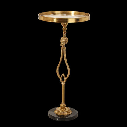 The Chrysomallos Neoclassical Brass Side Table 26.8"