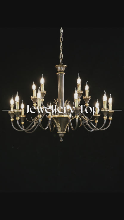Fête Galante Ballerina Brass Chandelier