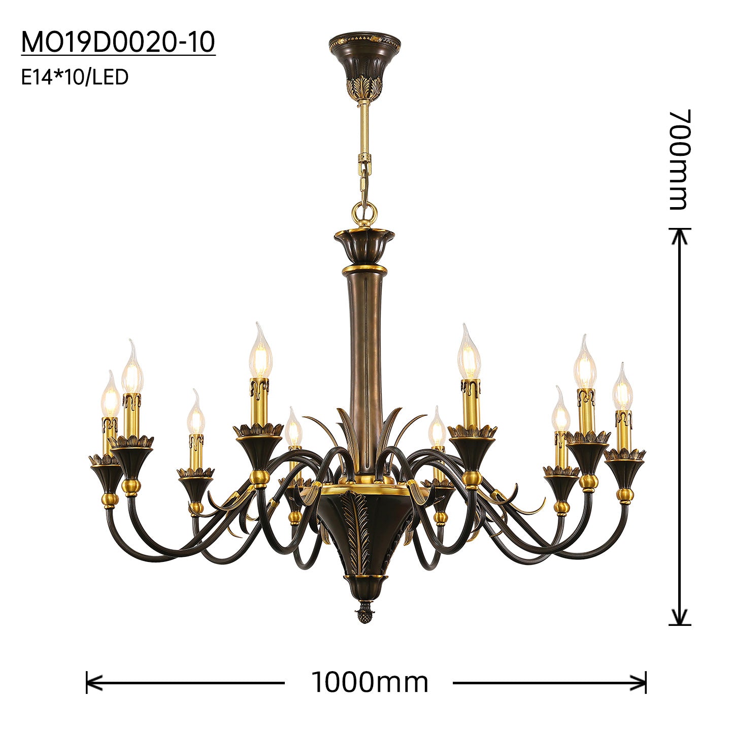Fête Galante Ballerina Brass Chandelier